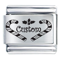 Italian Charms - custom candy cane laser italian charm Image.