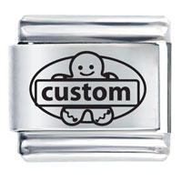 Italian Charms - cute gingerbread cookie custom laser italian charm Image.