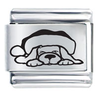Italian Charms - christmas dog laser italian charm Image.