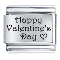 Italian Charms - happy valentine's day laser italian charm Image.