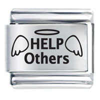 Italian Charms - help others angel laser italian charm Image.