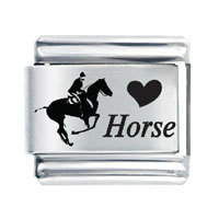 Italian Charms - love&amp;nbsp;horse laser italian charm Image.