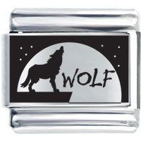 Italian Charms - wolf laser italian charm Image.
