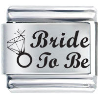 Italian Charms - bride to be laser italian charm Image.