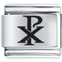 Italian Charms - greek symbol(christ) laser italian charm Image.