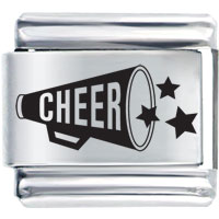 Italian Charms - cheer laser italian charm Image.