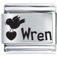 Italian Charms - wren laser italian charm Image.