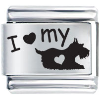 Italian Charms - i love my dog laser italian charm Image.