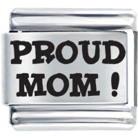 Italian Charms - proud mom laser italian charm Image.