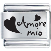 Italian Charms - amore mio laser italian charm Image.