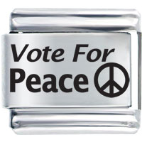Italian Charms - us patriotic vote for peace laser italian charm bracelets Image.