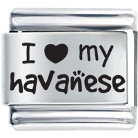 Italian Charms - i love my havanese laser italian charm Image.
