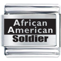Italian Charms - character african american soldier laser italian charm bracelets Image.