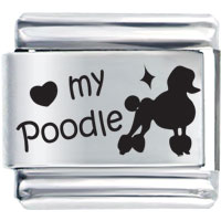 Italian Charms - my poodle laser italian charm Image.