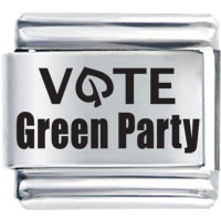 Italian Charms - culture vote green party laser italian charm bracelets Image.