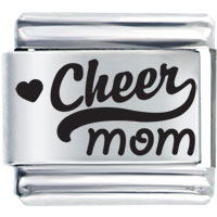 Italian Charms - cheer mom laser italian charm Image.