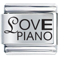 Italian Charms - love piano laser italian charm Image.