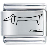 Italian Charms - the dog(pablo picasso) laser italian charm Image.