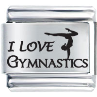 Italian Charms - i love gymnastics laser italian charm Image.