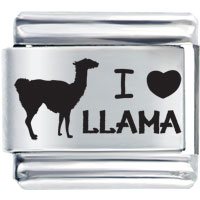 Italian Charms - i love llama laser italian charm Image.