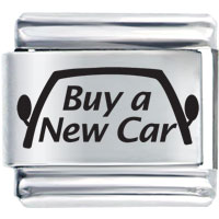 Italian Charms - phrase buy a new car laser italian charm bracelets Image.