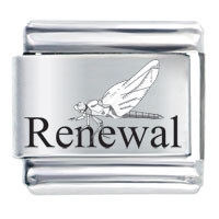 Italian Charms - renewal and fly dragonfly laser italian charm Image.