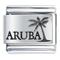 Italian Charms - aruba and palm tree laser italian charm Image.