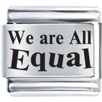 Italian Charms - culture we are all equal laser italian charm bracelets Image.
