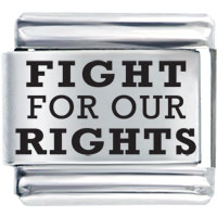 Italian Charms - culture fight for our rights laser italian charm bracelets Image.