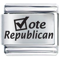 Italian Charms - culture vote republican laser italian charm bracelets Image.