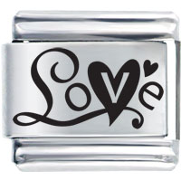 Italian Charms - heart theme love laser italian charm bracelets Image.