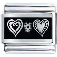 Italian Charms - hearts &amp;amp; love two heart laser italian charm bracelets Image.