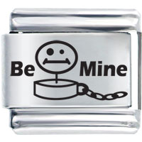 Italian Charms - "phrase be mine laser italian charm bracelets Image.