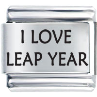 Italian Charms - celebration i love leap year laser italian charm bracelets Image.