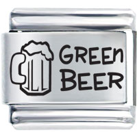 Italian Charms - food green beer laser italian charm bracelets Image.