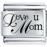 Italian Charms - family love u mom laser italian charm bracelets Image.
