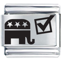 Italian Charms - culture vote republican with elephant laser italian charm Image.