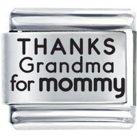 Italian Charms - family thanks grandma for mommy laser italian charm bracelets Image.