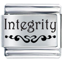 Italian Charms - word integrity laser italian charm bracelets Image.