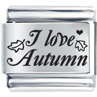 Italian Charms - phrase i love autumn laser italian charm bracelets Image.