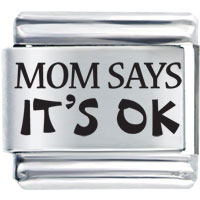 Italian Charms - family mom says it's ok laser italian charm bracelets Image.