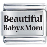 Italian Charms - family beautiful baby beautiful mom laser italian charm bracelets Image.