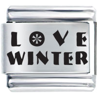 Italian Charms - season i love winter laser italian charm bracelets Image.
