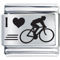 Italian Charms - signs i love bicycle laser italian charm bracelets Image.