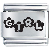 Italian Charms - character flower girl laser italian charm bracelets Image.