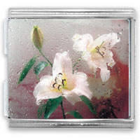 Italian Charms - pair of flowers mega italian charm Image.