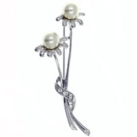 Brooches & Pins - faux pearl daixy brooch Image.