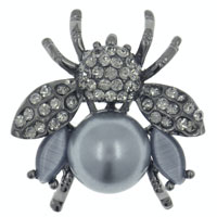 Brooches & Pins - gray bumble bee pearl brooch Image.
