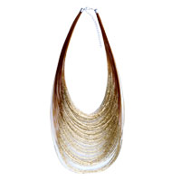 Necklaces - golden acrylic beaded necklace Image.