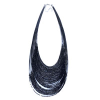 Necklaces - black acrylic beaded necklace Image.